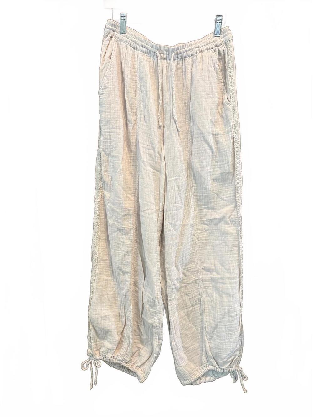 SO cotton drawstring bohemian pants - Small